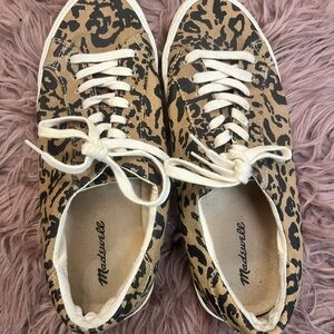 Madewell Tan and Black Animal Print Sneakers